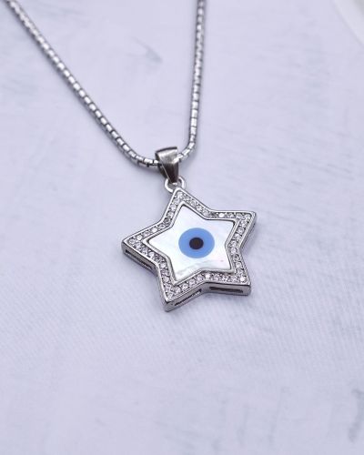 Silver Evil Eye Chain pendant