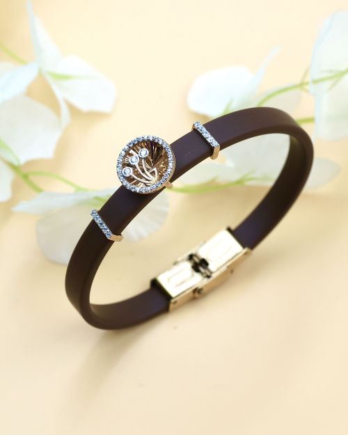 Floral Rose Gold Look Belt Bracelet