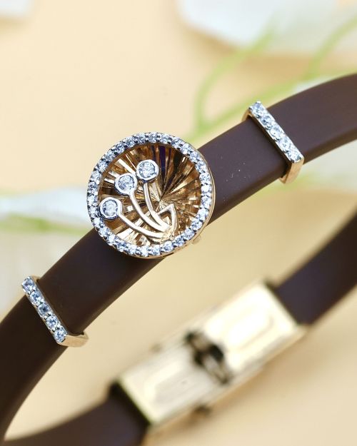 Floral Rose Gold Look Belt Bracelet