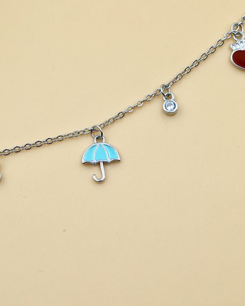 Cute umbrella & delicate heart Bracelet