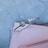 Rotating silver floral Kada