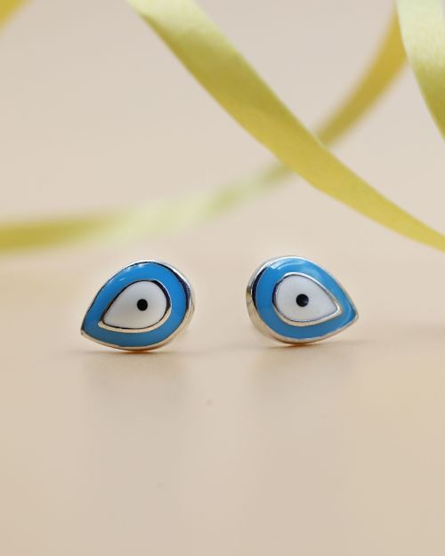 Evil eye stud earrings