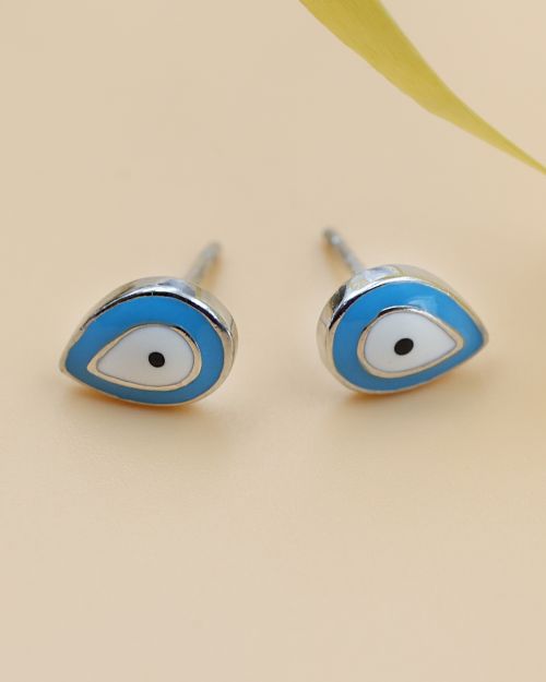 Evil eye stud earrings