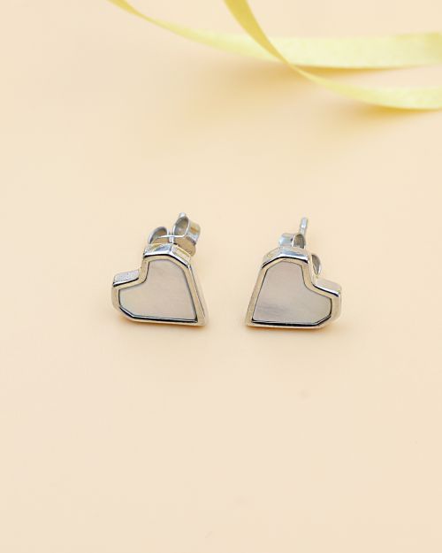 Heart-shaped stud earrings MOP