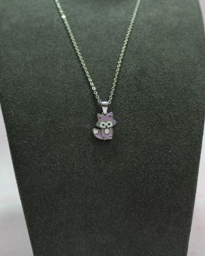 Baby Cat Pendant Chain with Earrings